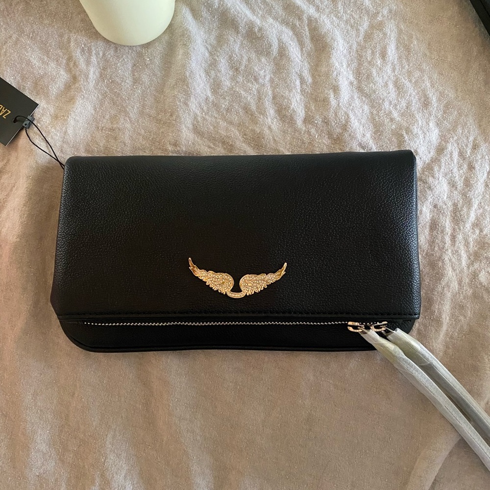 Zadig & Voltaire Black Leather Bag with Gold Accents GOING SOON